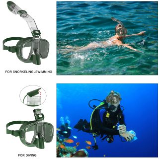 Diving Snorkel and Mask 2 in 1 Foldable 180 Degree Panoramic View Diving Mask with Free Breath Breathing System - Image 2