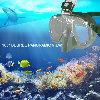 Diving Snorkel and Mask 2 in 1 Foldable 180 Degree Panoramic View Diving Mask with Free Breath Breathing System - Image 3